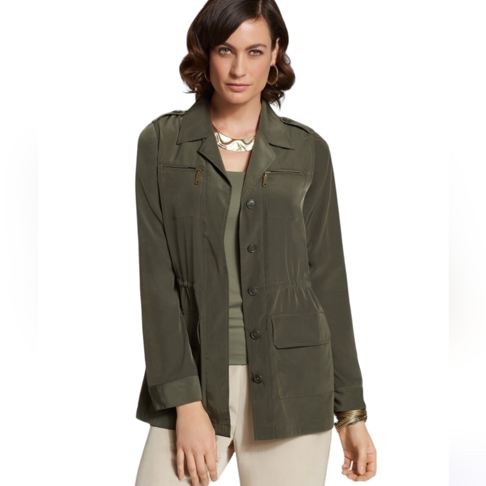 Chicos Safari Utility Jacket Nwot